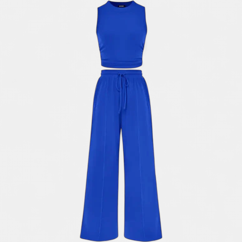 YUMI™ – Wide Leg Pants & Cropped Top Lounge Set