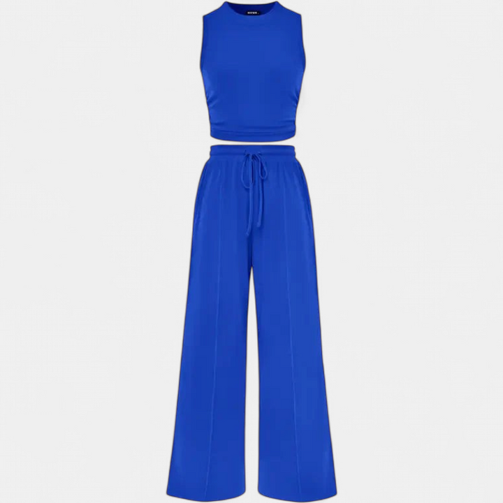 YUMI™ – Wide Leg Pants & Cropped Top Lounge Set