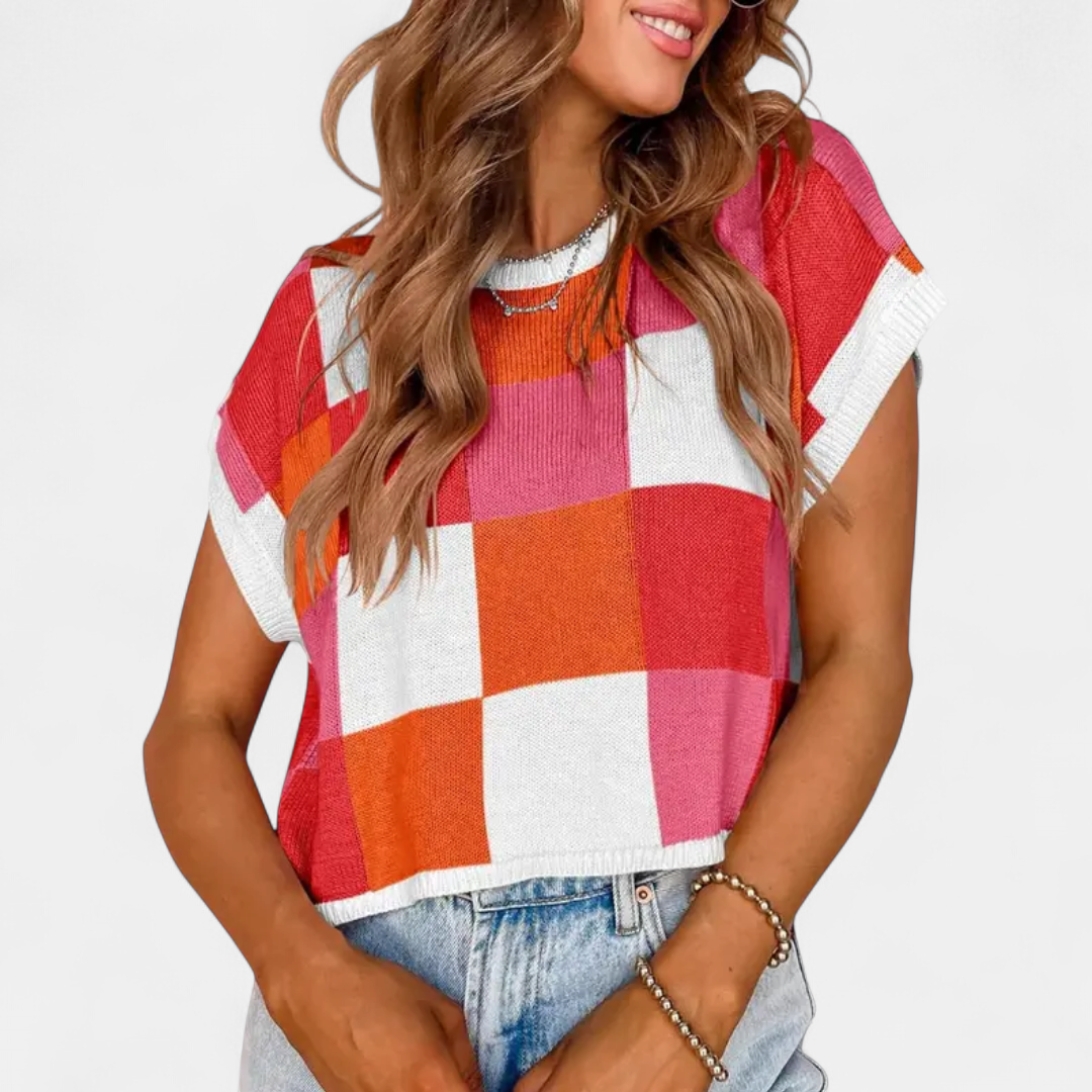 RAYA™ – Color Block Knit Crop Top