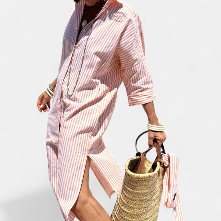 TRIXIE™ - Elegant Striped Shirt Dress