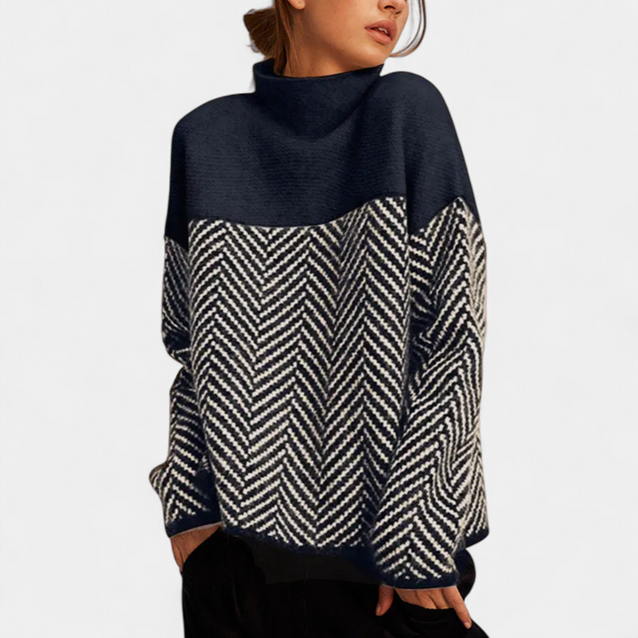 NORA™ | Two-Tone High-Neck Pullover