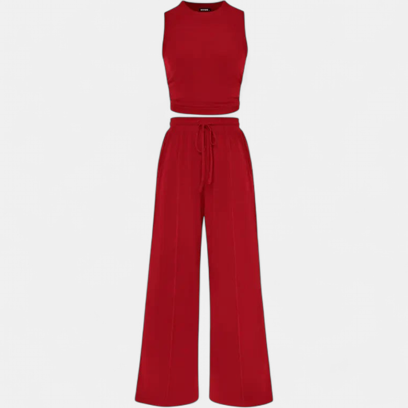 YUMI™ – Wide Leg Pants & Cropped Top Lounge Set