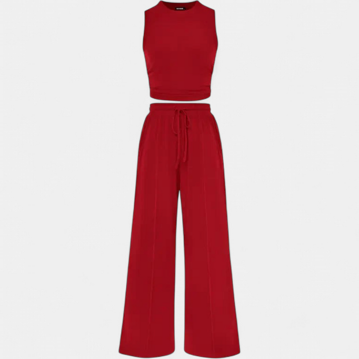 YUMI™ – Wide Leg Pants & Cropped Top Lounge Set