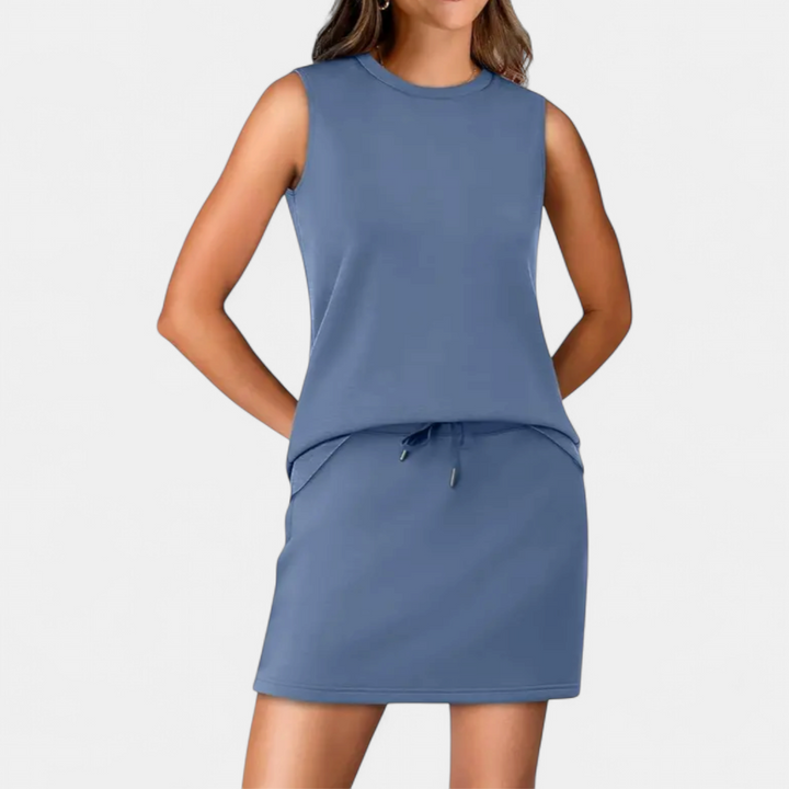 TAMSIN™ – Breezy Crew Neck Tennis Skirt Set