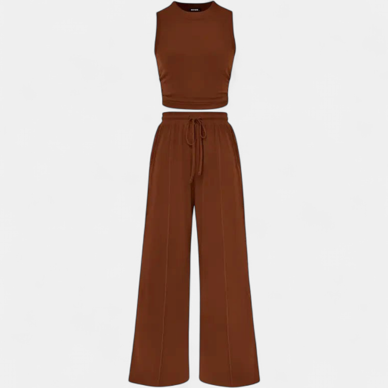 YUMI™ – Wide Leg Pants & Cropped Top Lounge Set