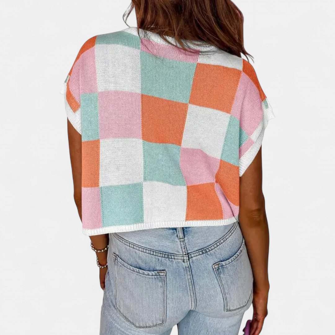 RAYA™ – Color Block Knit Crop Top