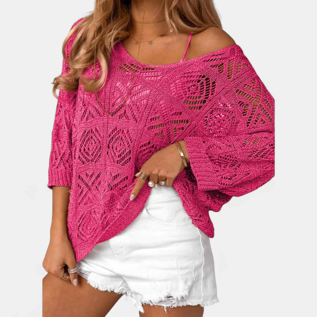 WAVERLY™ – Crochet Hollow-Out Batwing Sweater