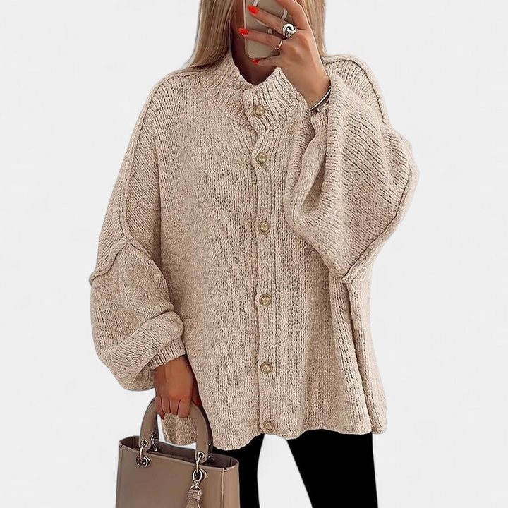 OLIVIA™ - Women Chunky Knit Button Down Cardigan Jacket