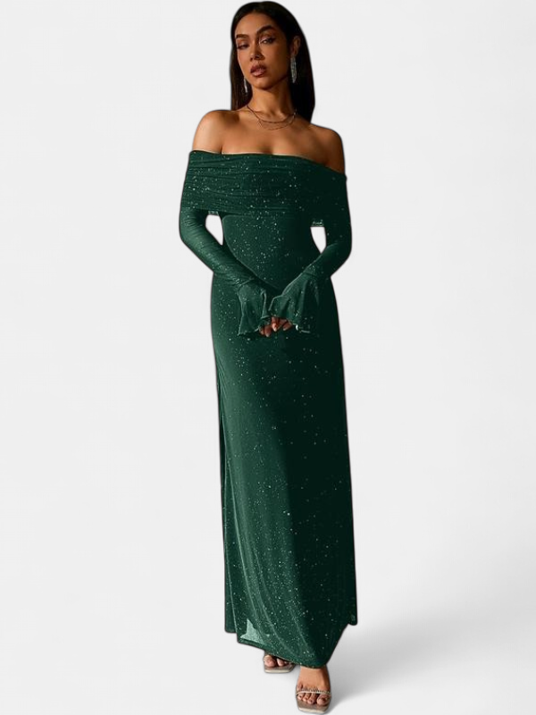 THEA™ - Off The Shoulder Ruched Sequin Bodycon Dress for Parties