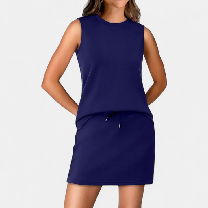 TAMSIN™ – Breezy Crew Neck Tennis Skirt Set