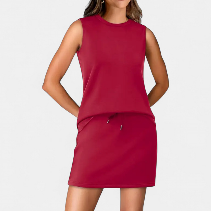 TAMSIN™ – Breezy Crew Neck Tennis Skirt Set