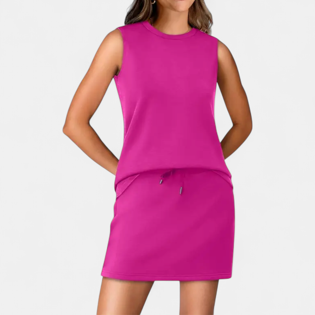 TAMSIN™ – Breezy Crew Neck Tennis Skirt Set