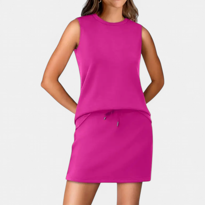 TAMSIN™ – Breezy Crew Neck Tennis Skirt Set