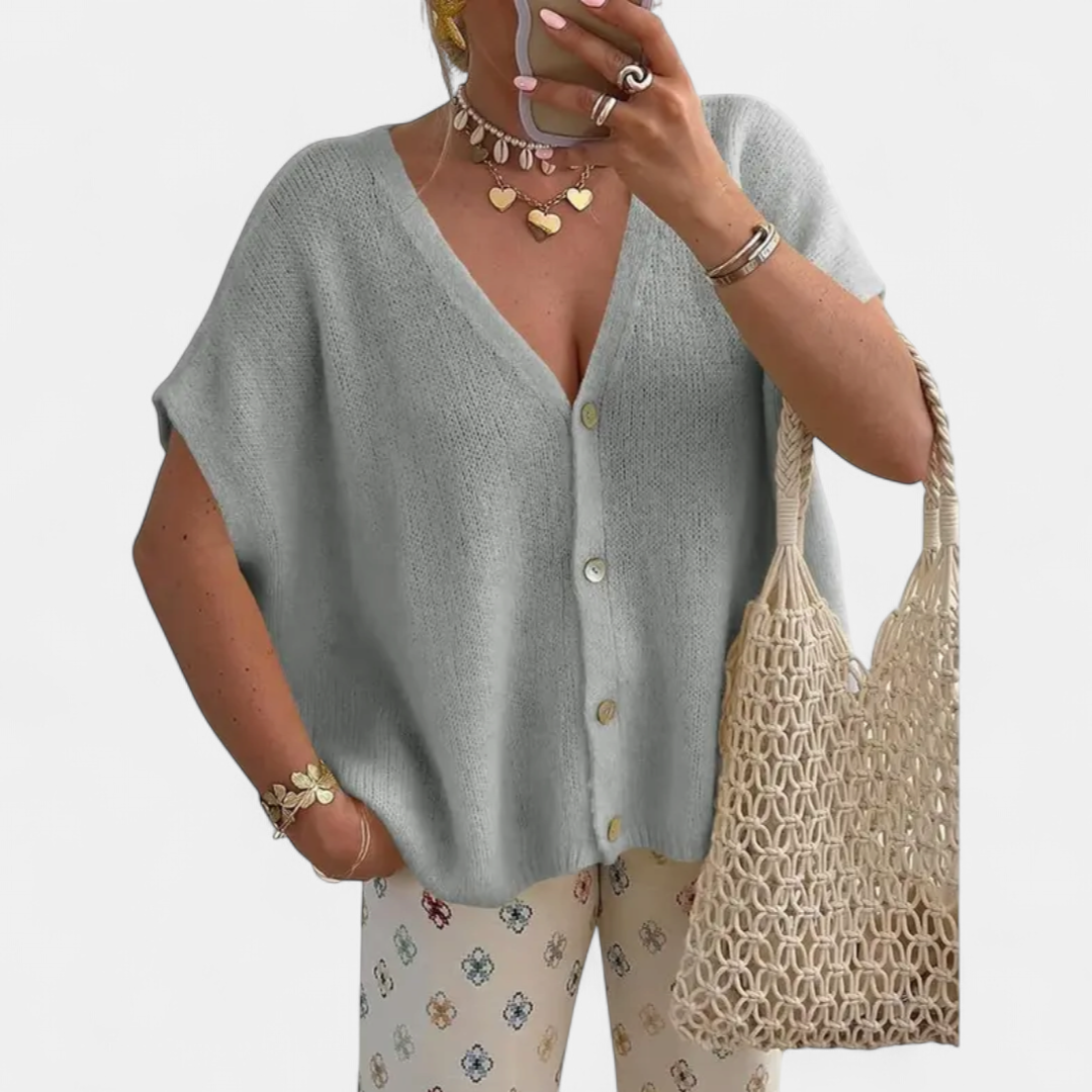 SAOIRSE™ – Relaxed V-Neck Knit Cardigan