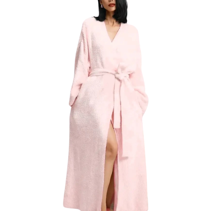 ADRINA™ – Cozy Longline Belted Knit Robe