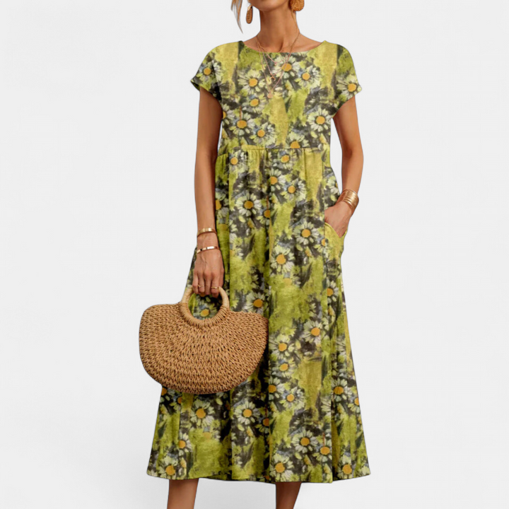 FLORENE™ - Breezy Floral Midi Dress