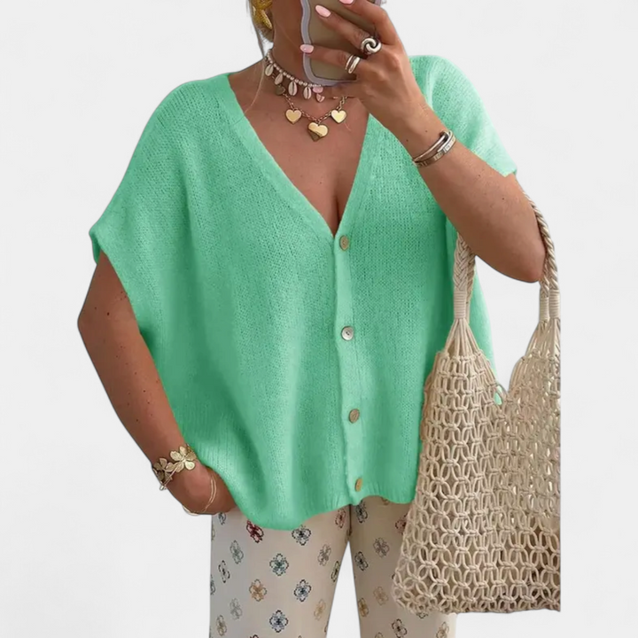 SAOIRSE™ – Relaxed V-Neck Knit Cardigan
