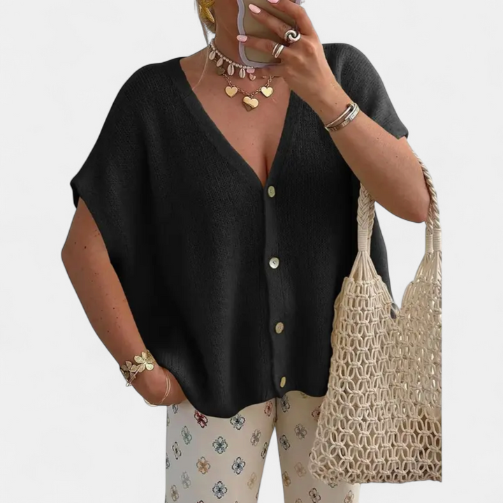 SAOIRSE™ – Relaxed V-Neck Knit Cardigan
