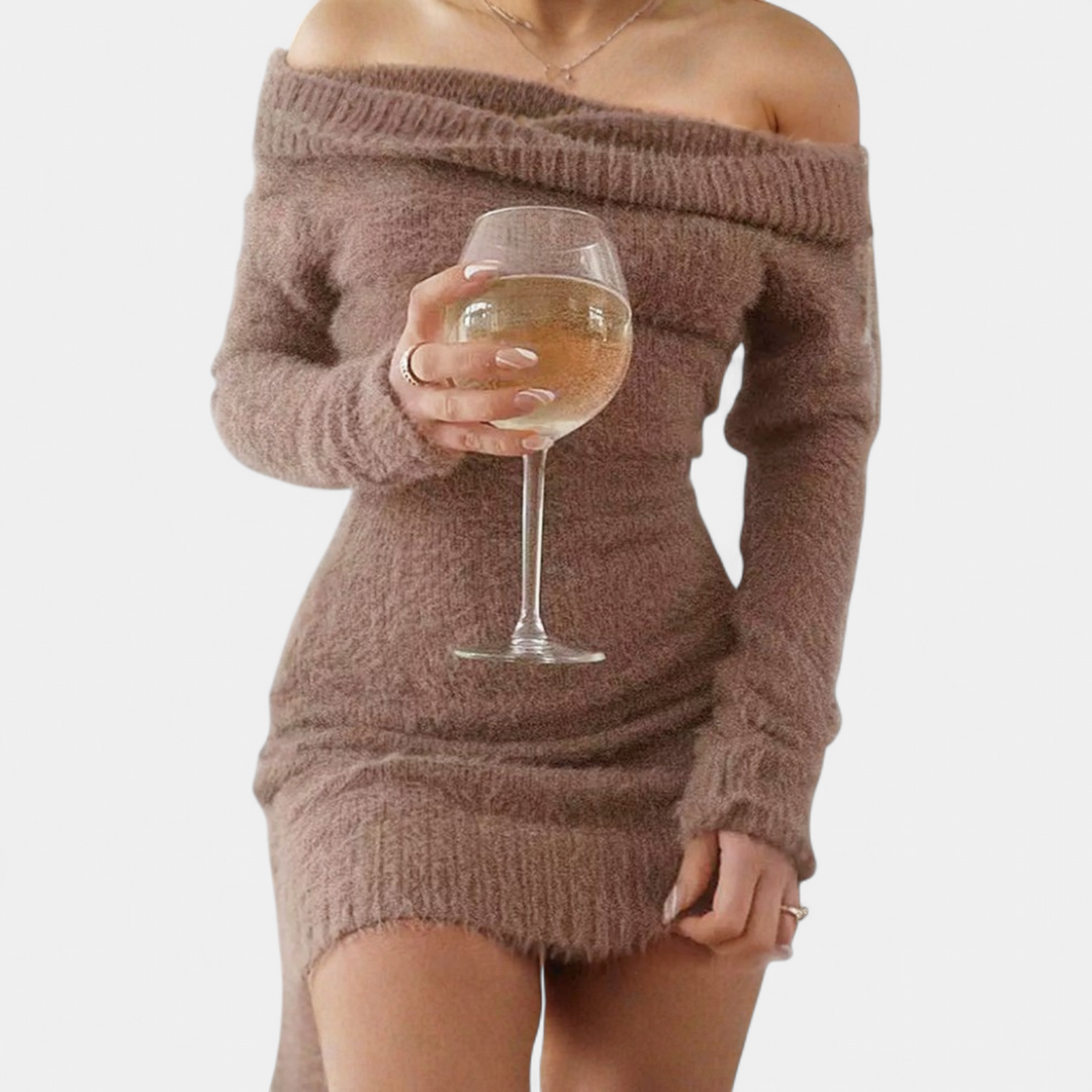 ATARAH™ - Chic Off-Shoulder Long Sleeve Bodycon Party Mini Dress