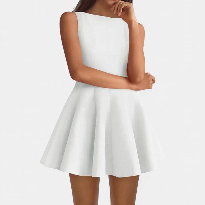 IMOGEN™ – Elegant Sleeveless Boat Neck Dress