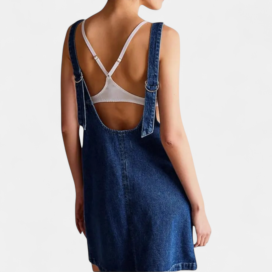 JANIE™ – Adjustable Strap Denim Mini Dress