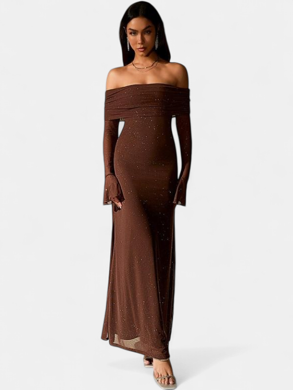 THEA™ - Off The Shoulder Ruched Sequin Bodycon Dress for Parties