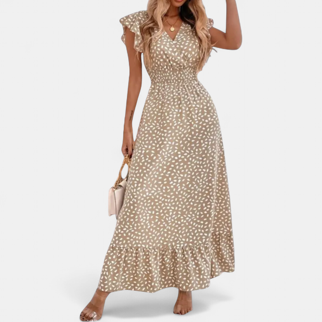 CELESTINE™ – Floral Wrap Boho Midi Dress