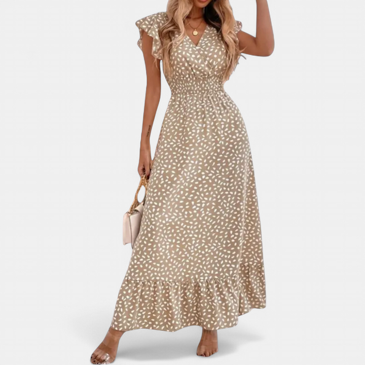 CELESTINE™ – Floral Wrap Boho Midi Dress
