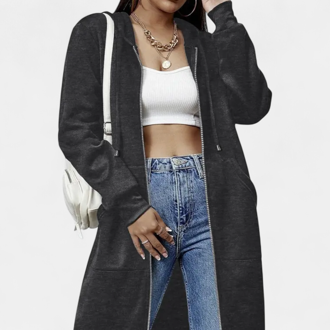 REESE™ – Cozy Letter-Print Zip-Up Hoodie Cardigan
