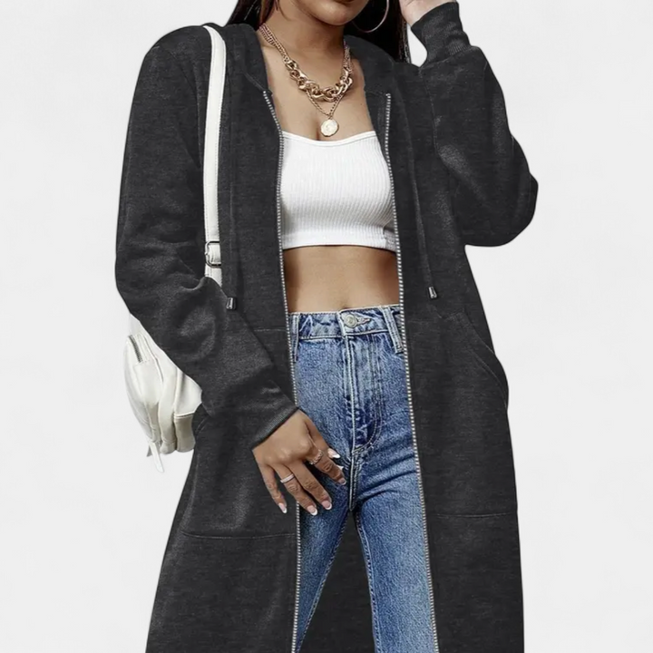 REESE™ – Cozy Letter-Print Zip-Up Hoodie Cardigan
