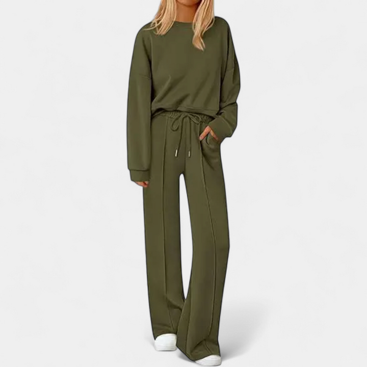 REMY™ – Cozy Knit Wide-Leg Sweatsuit Set