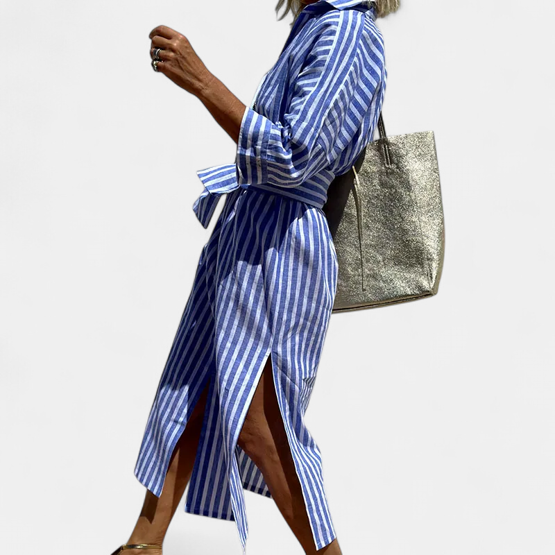 TRIXIE™ - Elegant Striped Shirt Dress
