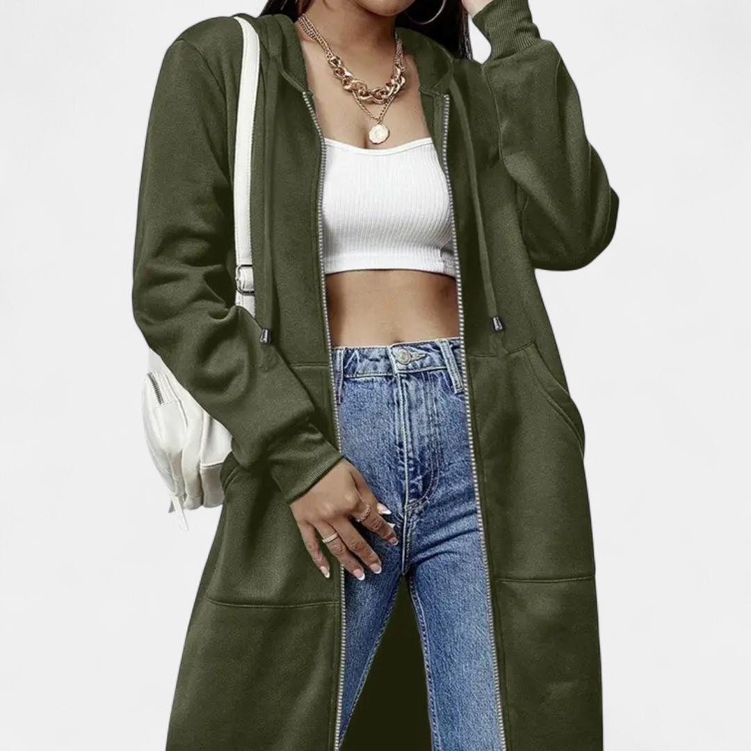 REESE™ – Cozy Letter-Print Zip-Up Hoodie Cardigan