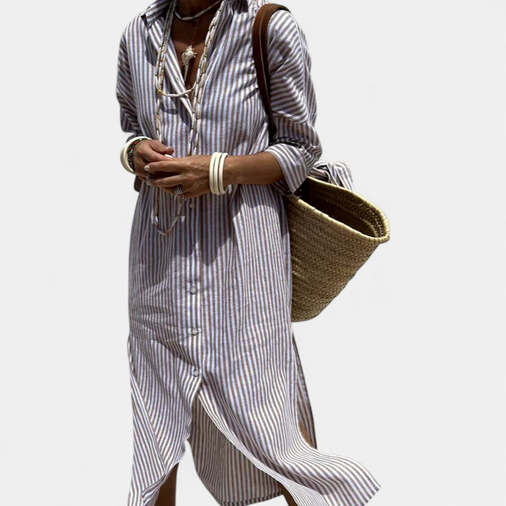 TRIXIE™ - Elegant Striped Shirt Dress