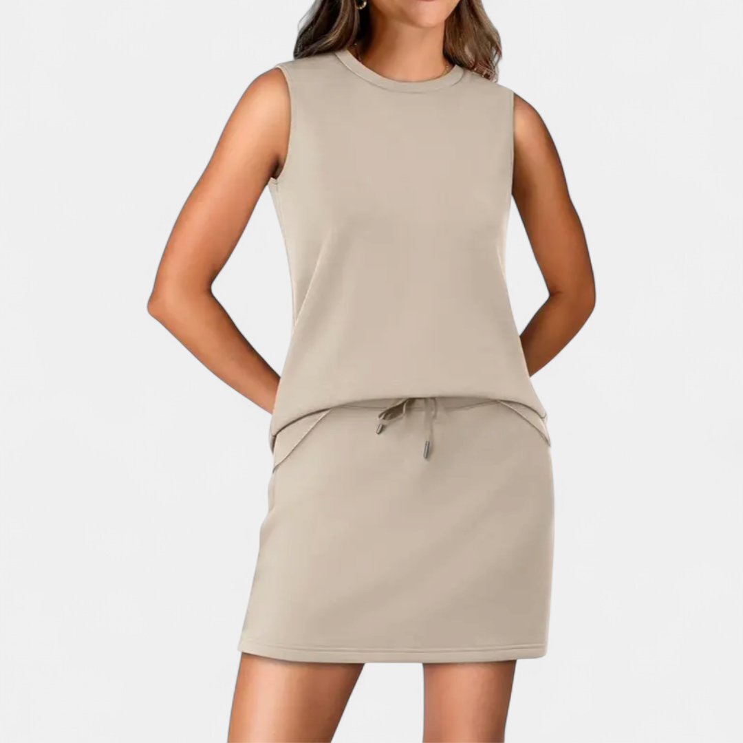 TAMSIN™ – Breezy Crew Neck Tennis Skirt Set