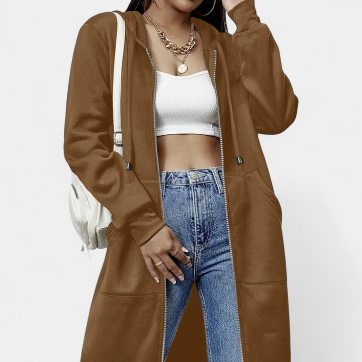 REESE™ – Cozy Letter-Print Zip-Up Hoodie Cardigan