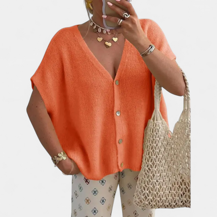 SAOIRSE™ – Relaxed V-Neck Knit Cardigan