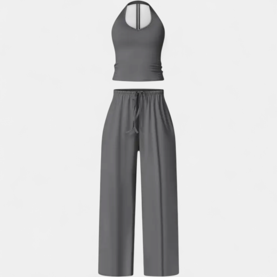 TEAGAN™ – Flare Leg Padded Sports Bra Fitness Suit 2 Piece High Waisted Pants With Padded Stretch Sports Bra Set