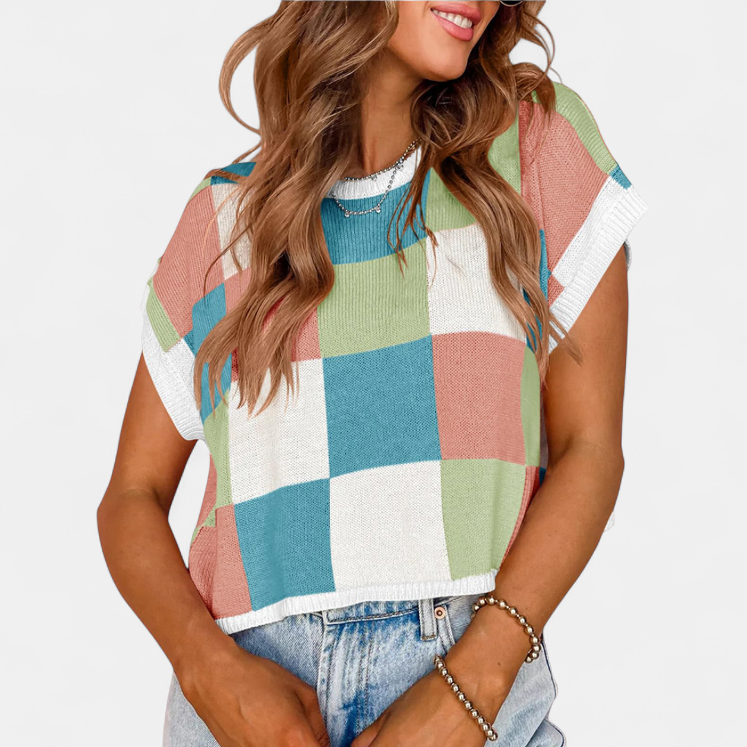 RAYA™ – Color Block Knit Crop Top