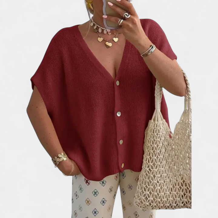 SAOIRSE™ – Relaxed V-Neck Knit Cardigan
