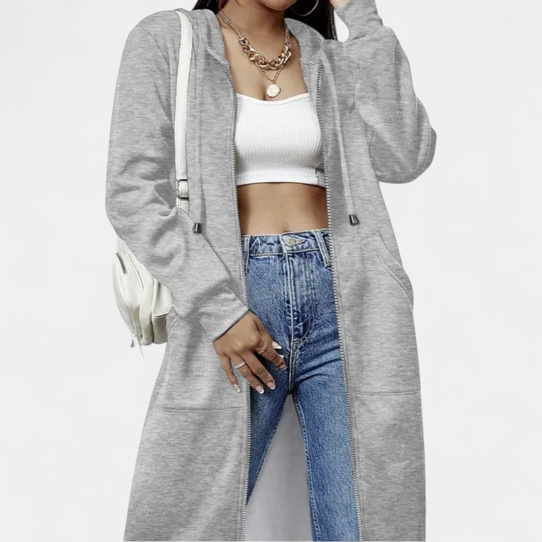 REESE™ – Cozy Letter-Print Zip-Up Hoodie Cardigan