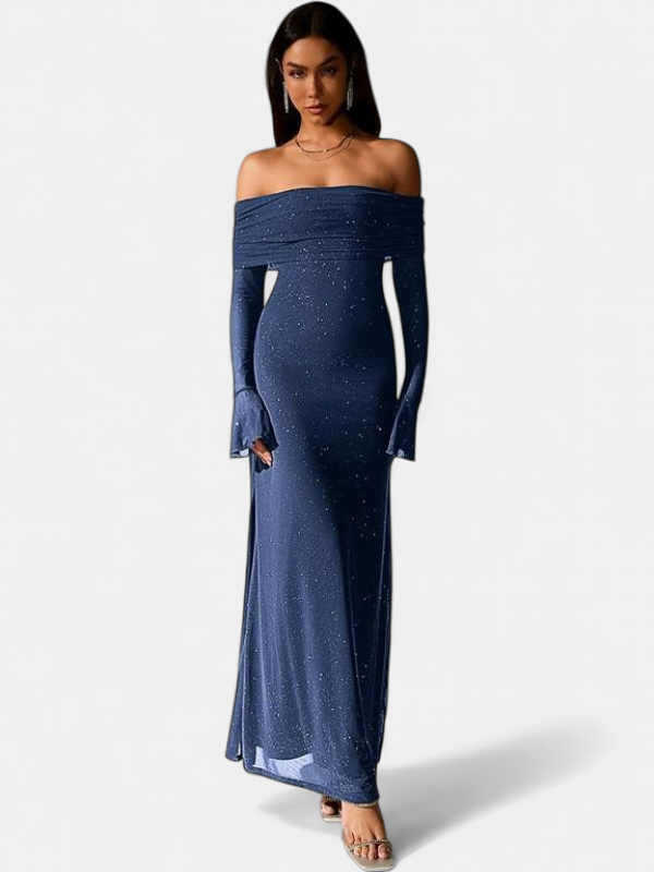 THEA™ - Off The Shoulder Ruched Sequin Bodycon Dress for Parties