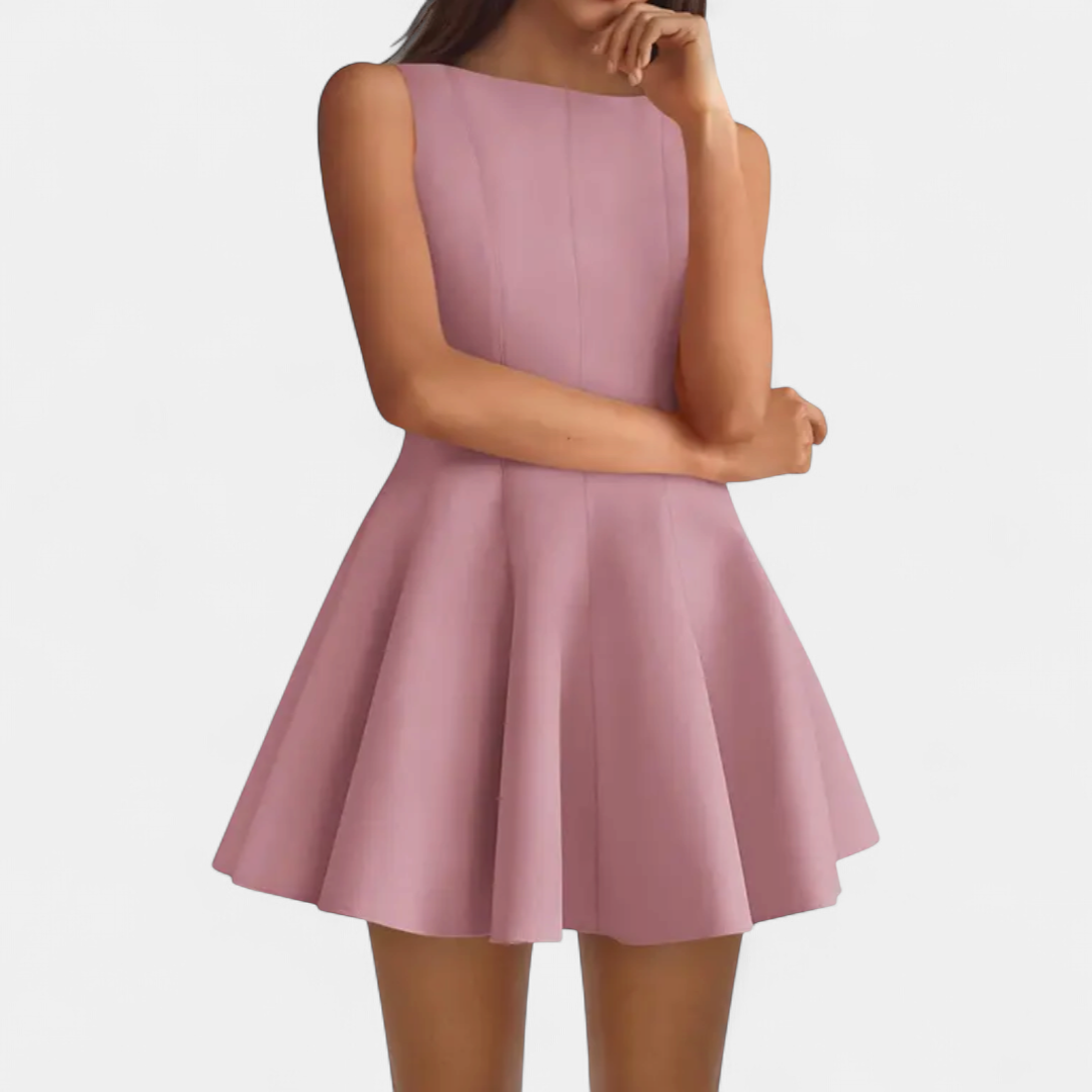 IMOGEN™ – Elegant Sleeveless Boat Neck Dress