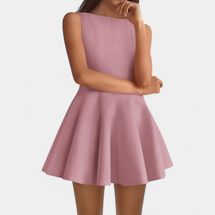 IMOGEN™ – Elegant Sleeveless Boat Neck Dress