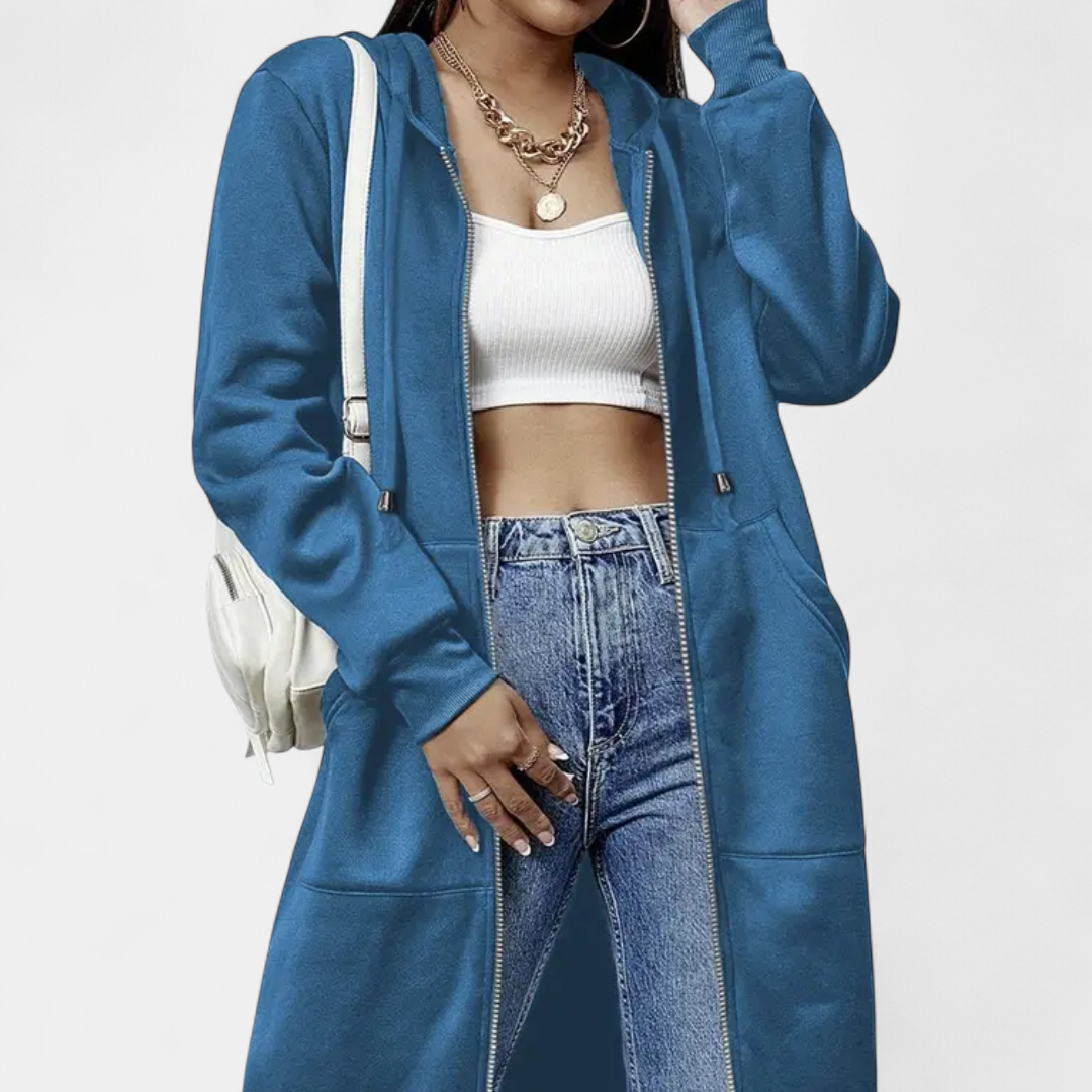 REESE™ – Cozy Letter-Print Zip-Up Hoodie Cardigan