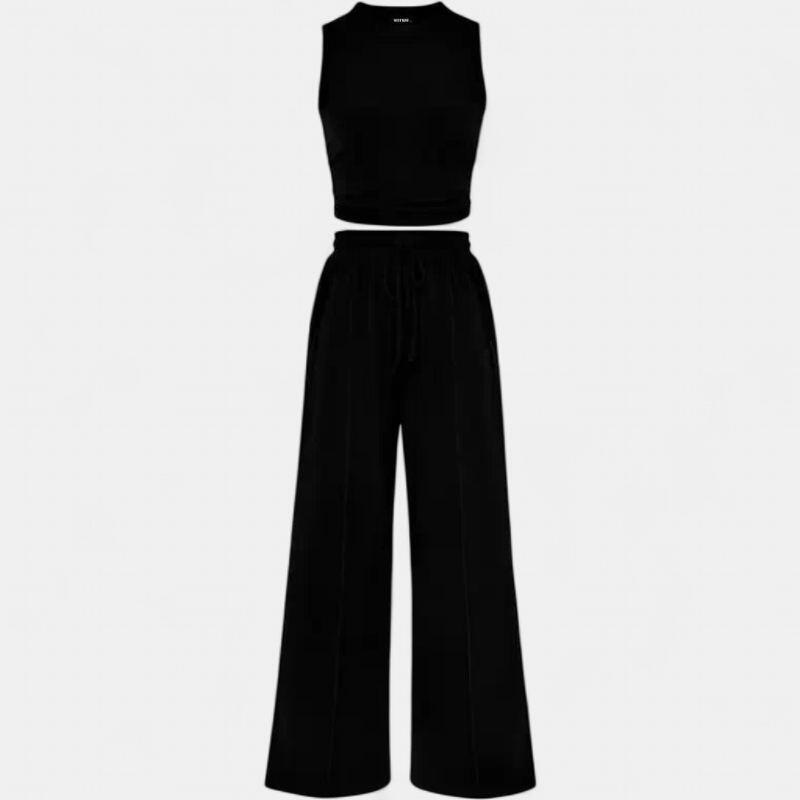 YUMI™ – Wide Leg Pants & Cropped Top Lounge Set