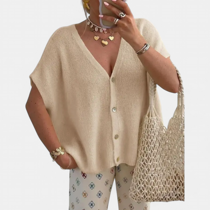 SAOIRSE™ – Relaxed V-Neck Knit Cardigan
