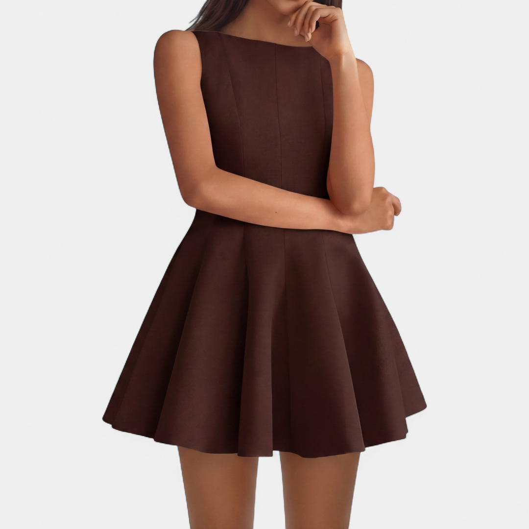 IMOGEN™ – Elegant Sleeveless Boat Neck Dress
