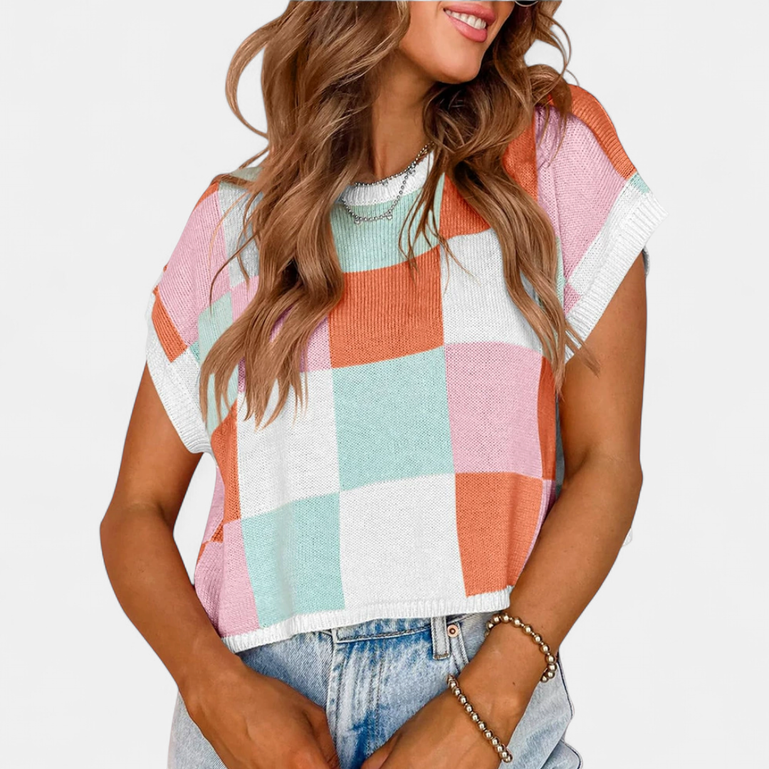 RAYA™ – Color Block Knit Crop Top
