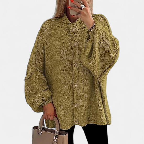 OLIVIA™ - Women Chunky Knit Button Down Cardigan Jacket